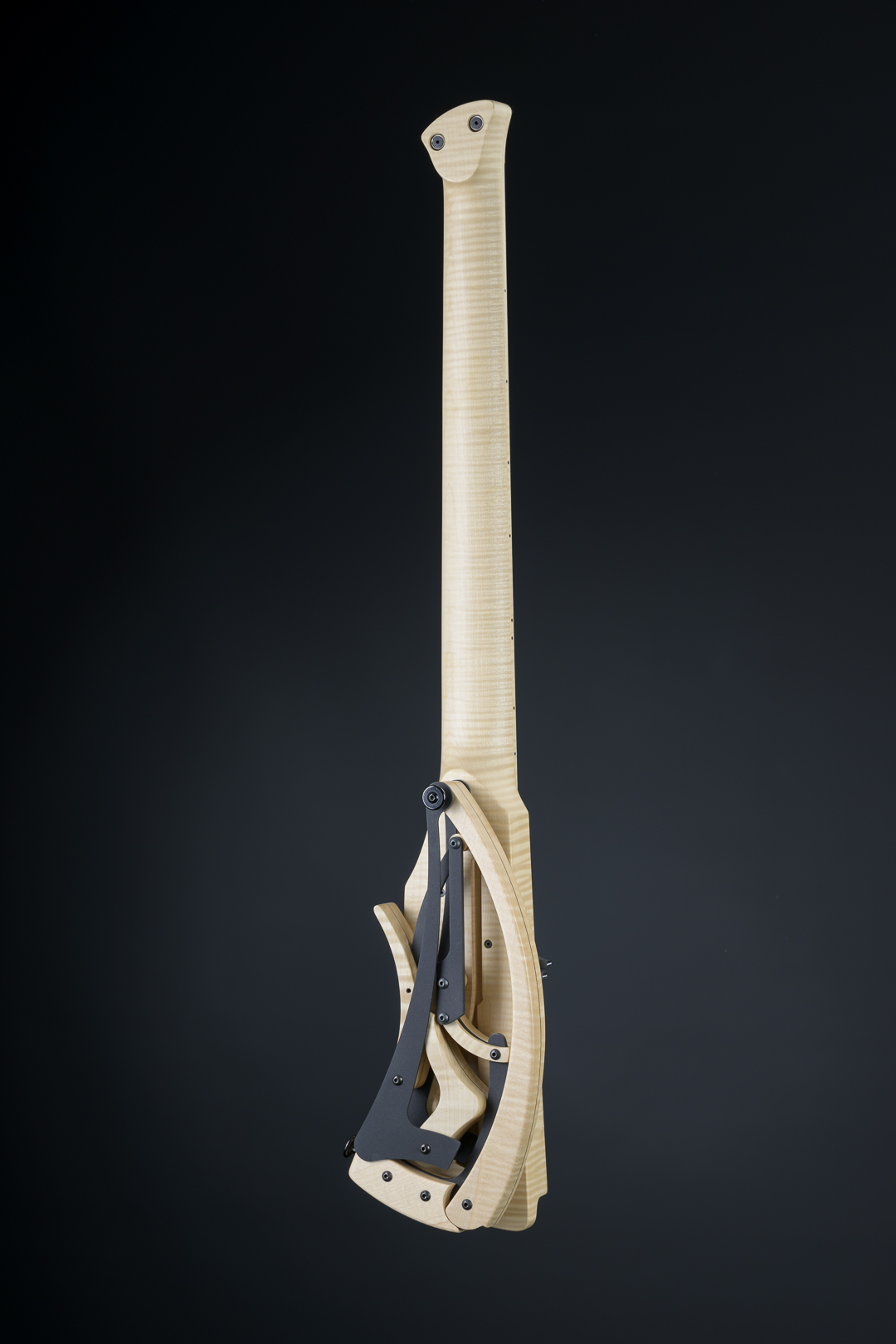 back of luthier travel guitar